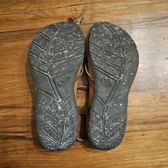 Chaco Rowan Women's 5 Brown Leather Strappy Sandals Slingback Thong Comfort shoe - Picture 6 of 7